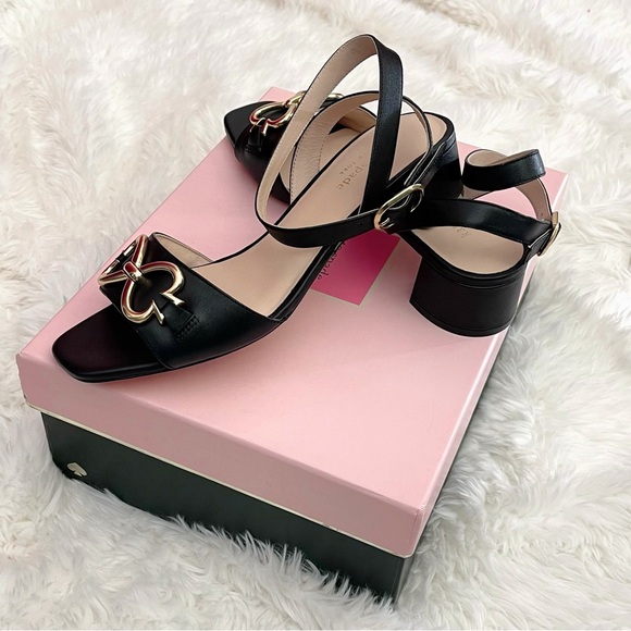 New beautiful Kate Spade New York LAGOON HEART CHAIN women’s SANDAL 9 M black - Picture 3 of 13